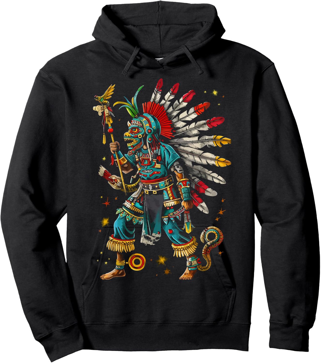 Aztec God Aztec Culture Mayan Indigenous Tlaloc Statue Hoodie - Hoodie | Black
