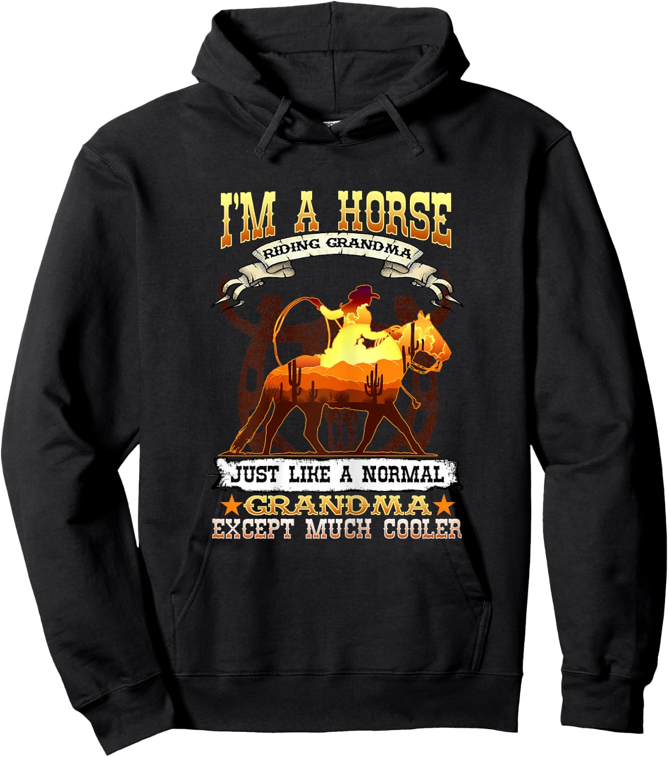 I'm A Horse Riding Grandma I Equestrian Horse Lover Hoodie - Hoodie | Black