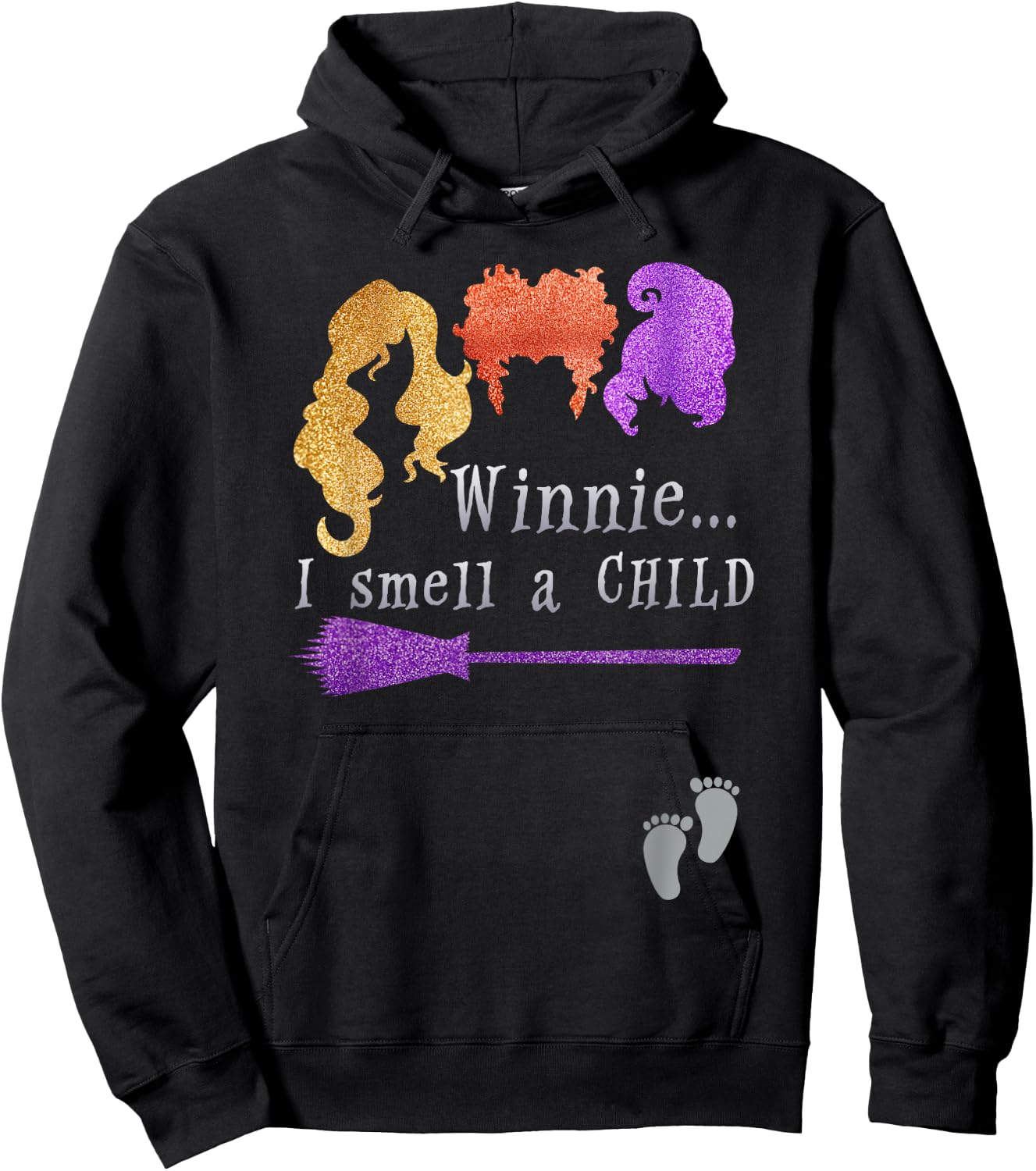 Pregnancy Halloween Costume Winnie I Smell A Child Hoodie - Hoodie | Black