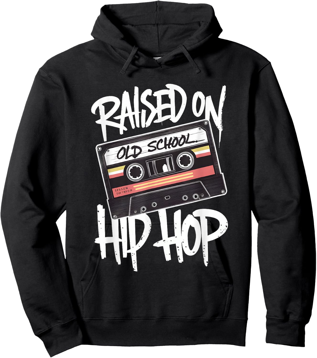 Raised On Old School Hip Hop Cassette Dope 90s Anniversary Hoodie - Hoodie | Black