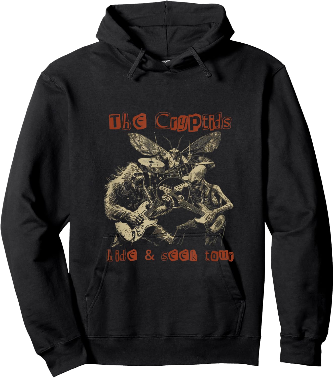 The Cryptids Hide & Seek Tour CryptidBigfoot Mothman UFO Hoodie - Hoodie | Black
