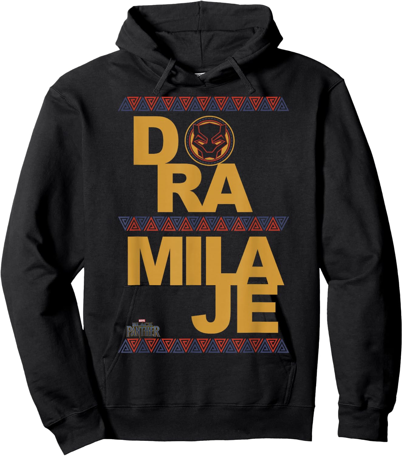 Marvel Black Panther Movie Dora Milaje Text Graphic Hoodie - Hoodie | Black