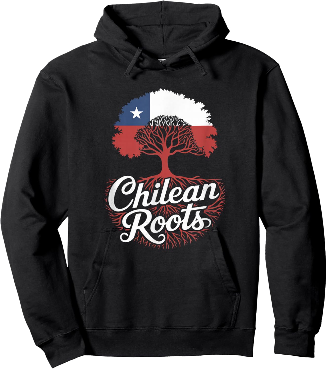 Chilean Roots - Chile Flag Colors Family Tree Souvenir Hoodie - Hoodie | Black