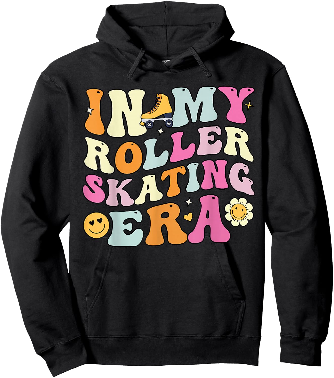 In My Roller Skating Era, Groovy Roller Skaters Hoodie - Hoodie | Black