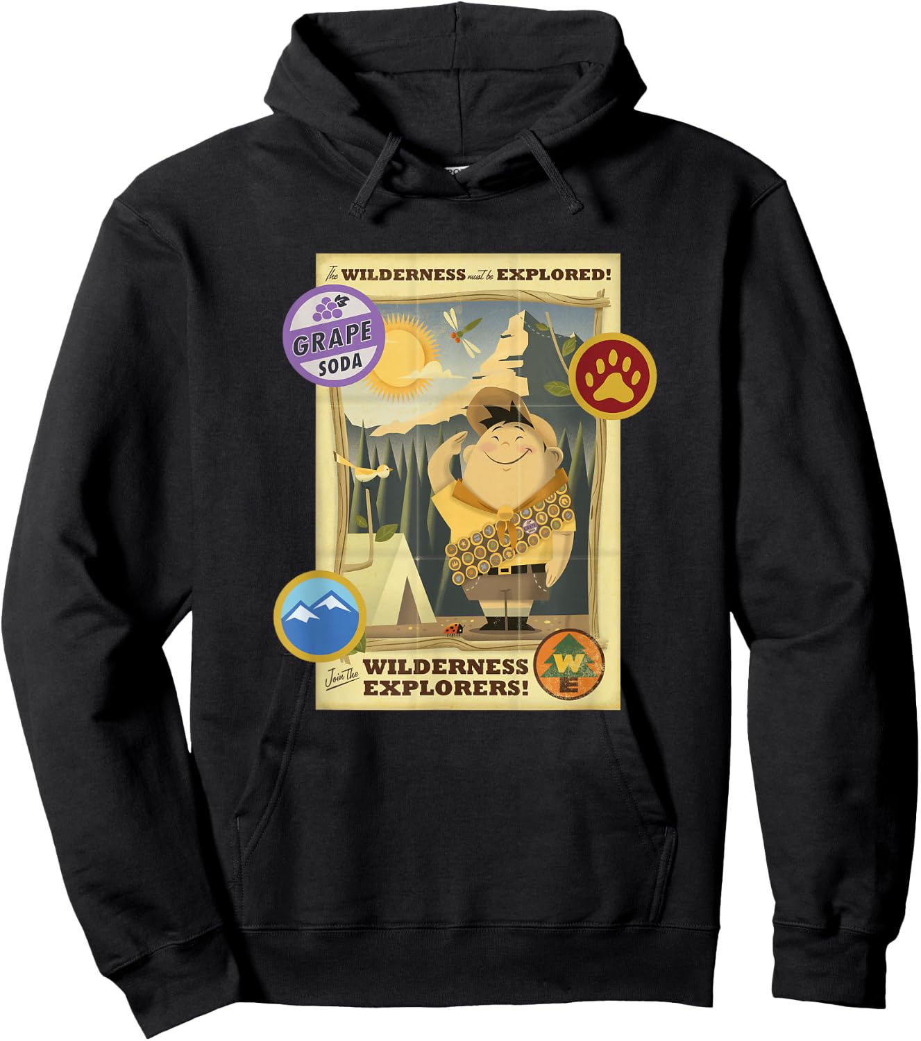 Disney Pixar Up Join The Wilderness Explorers Vintage Poster Hoodie - Hoodie | Black