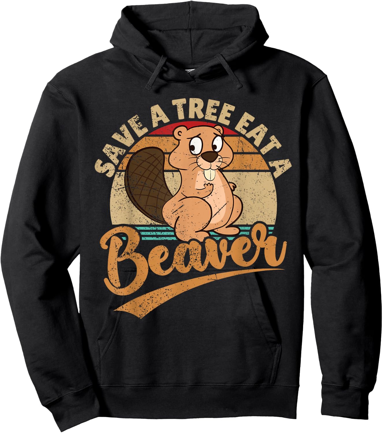 Raunchy Adult Humor Funny Beaver Tree Lover Gag Saying Hoodie - Hoodie | Black