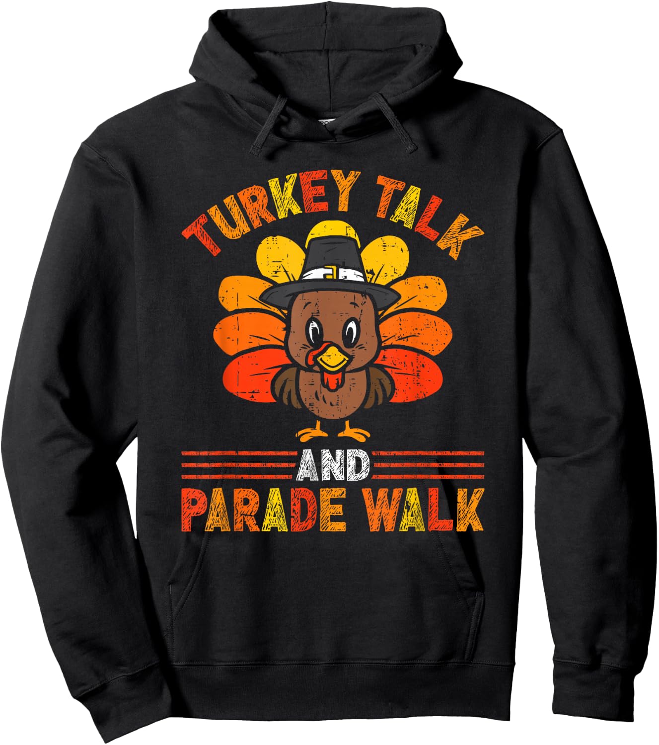 Thanksgiving Turkey Talk - Black, Small - -Adult, Short Sleeve, - Thanksgiving Celebrants, Families, Parade Attendees Hoodie - Hoodie | Black