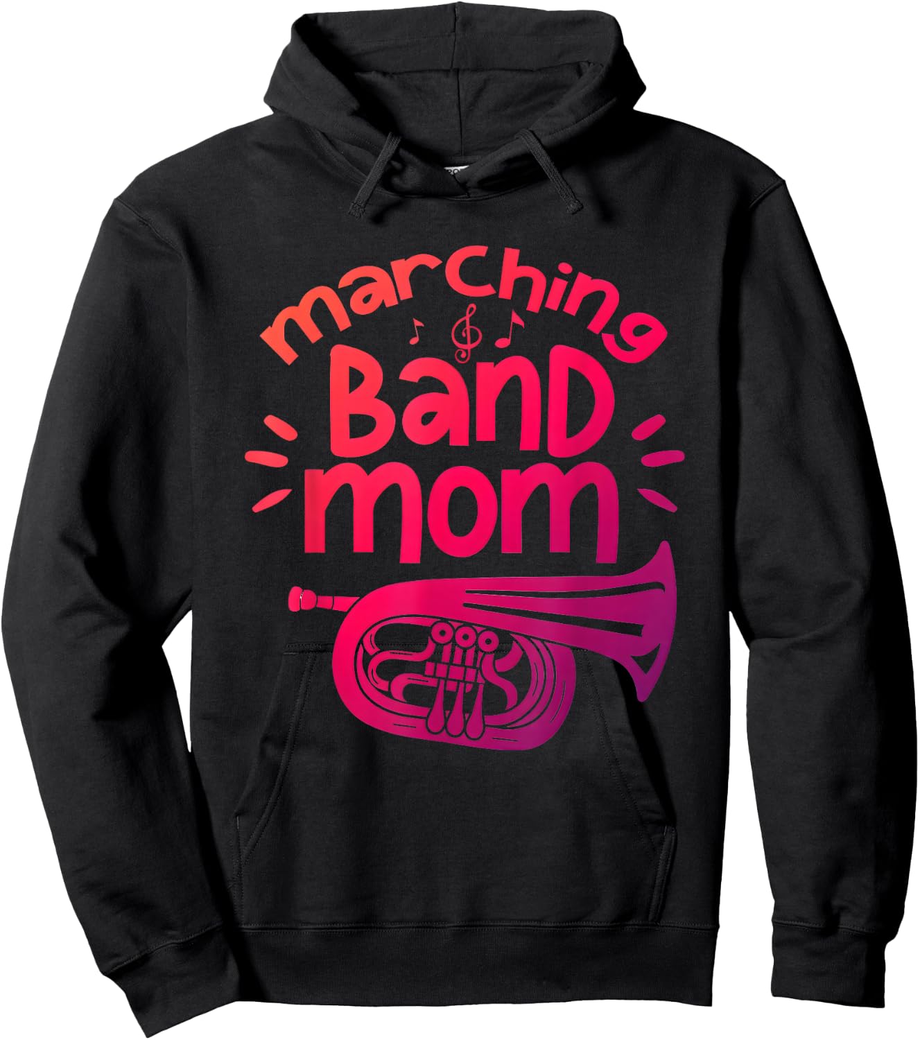 Marching Band Mom Baritone Horn Euphonium Player Hoodie - Hoodie | Black