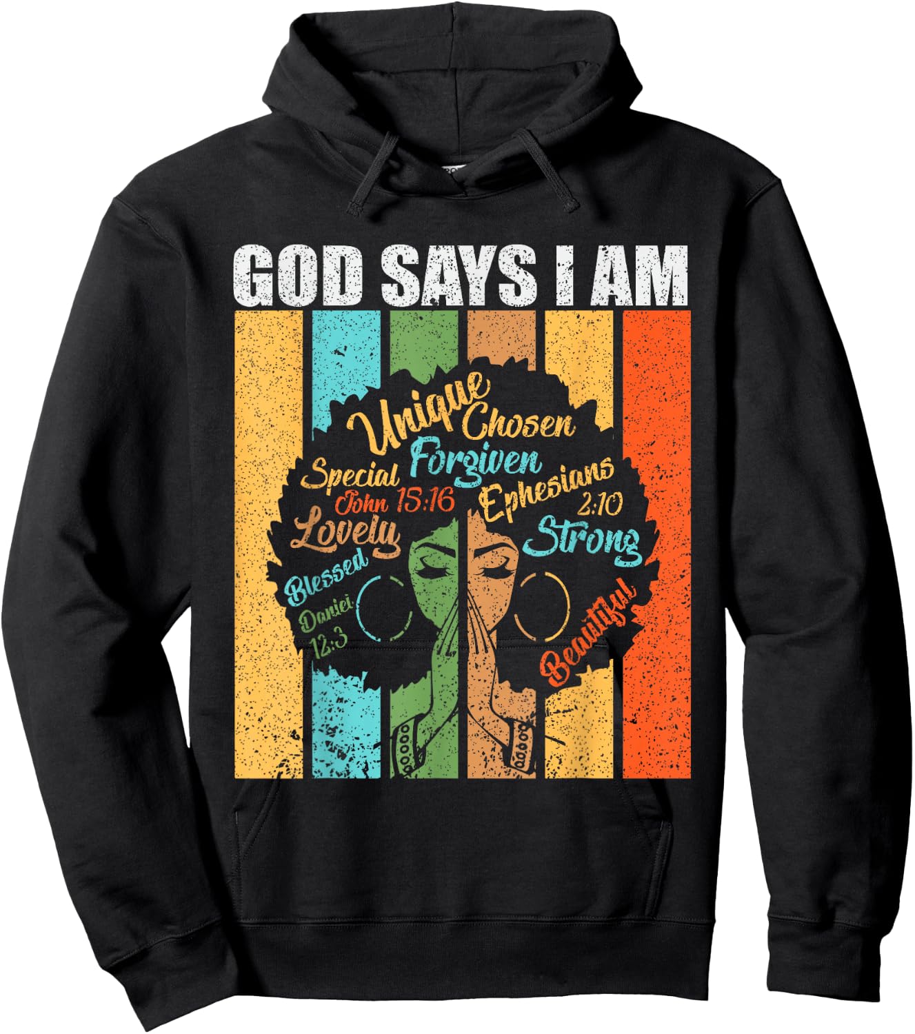 God Says I Am Melanin Pride Black Girl Black History Month Hoodie - Hoodie | Black