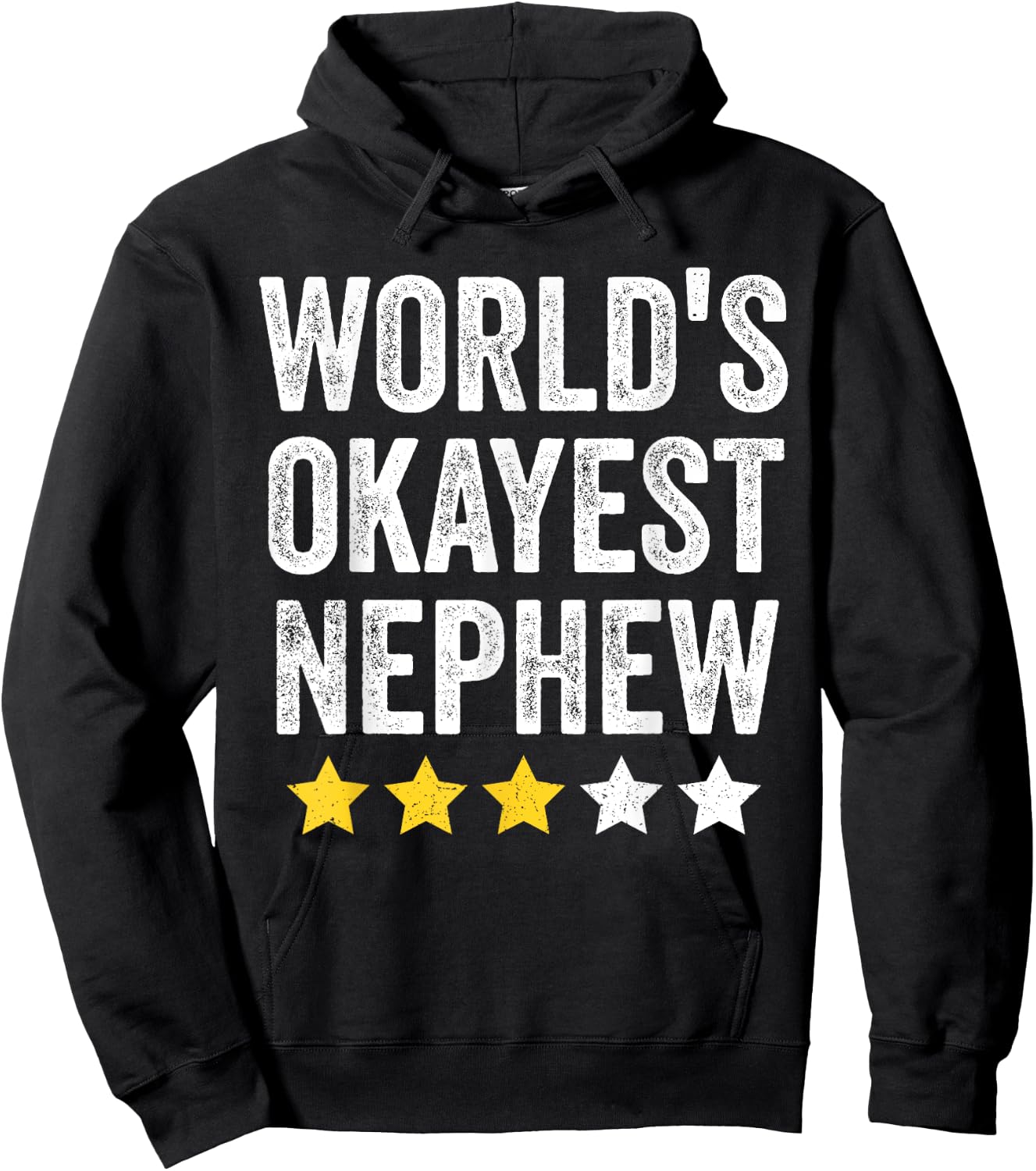 World's Okayest Nephew Funny Family Matching Vintage Style Hoodie - Hoodie | Black