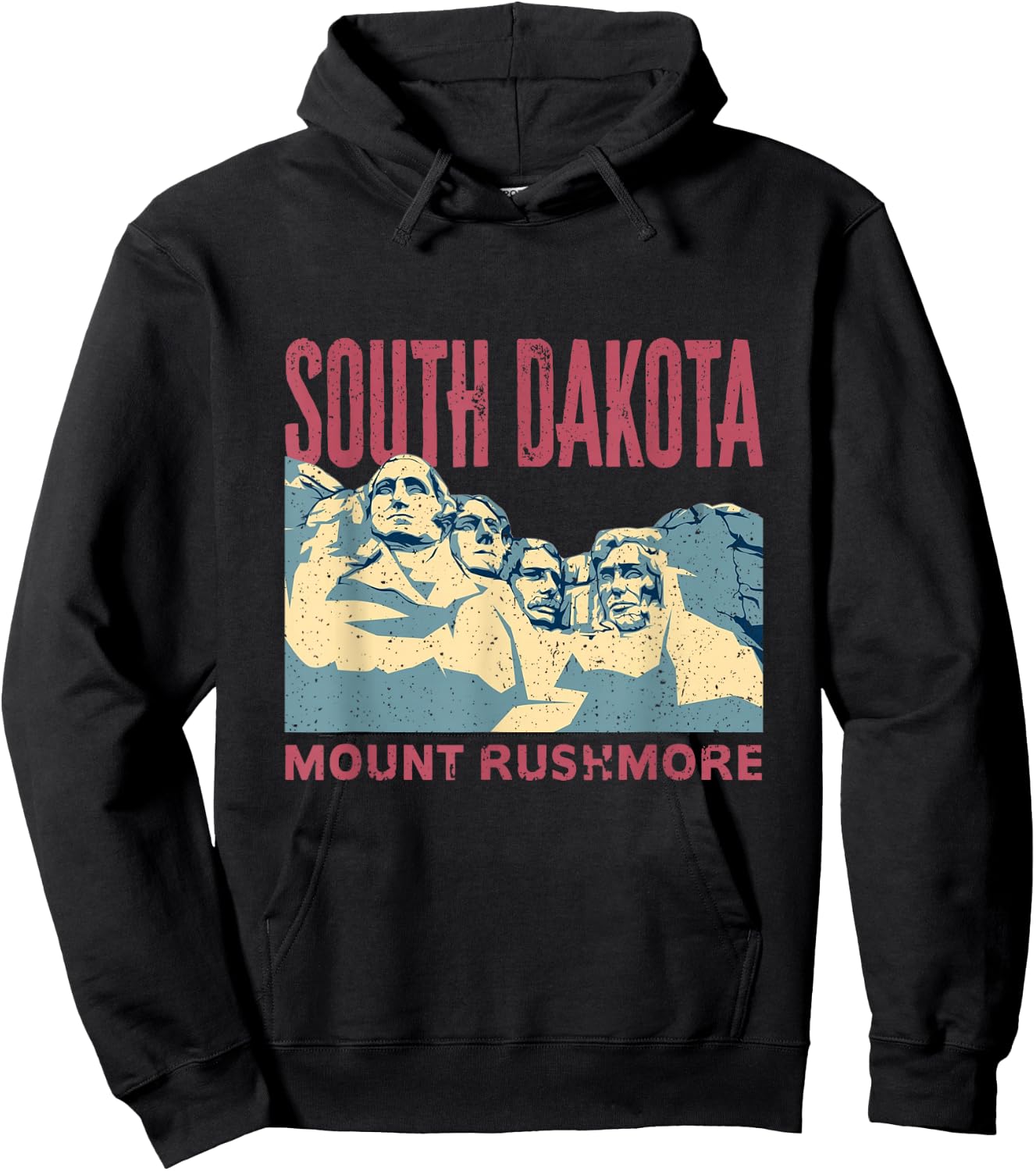 Vintage Mount Rushmore South Dakota US Founding Fathers Hoodie - Hoodie | Black