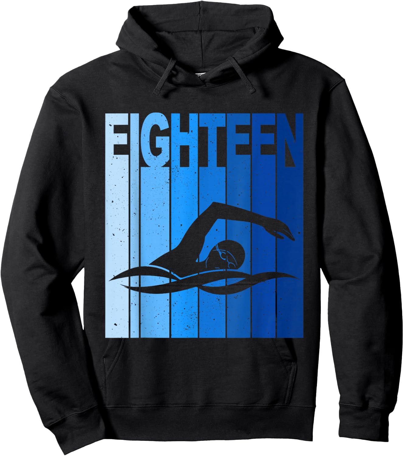 18th Birthday Swimming 18 Year Old Birthday Swimmer Hoodie - Hoodie | Black
