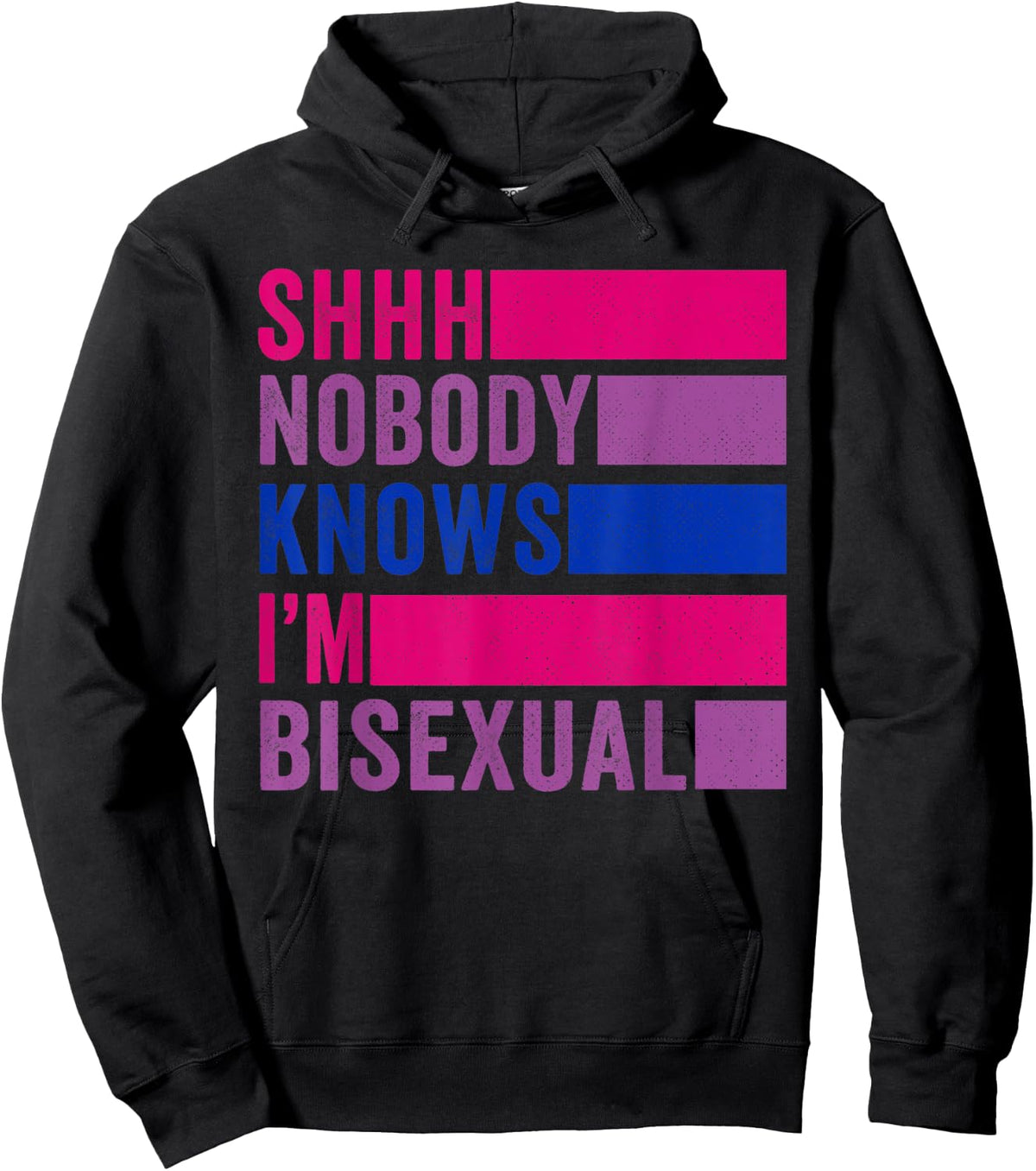 Nobody Knows I'm Bisexual Bi Pride LBGTQ Hoodie - Hoodie | Black