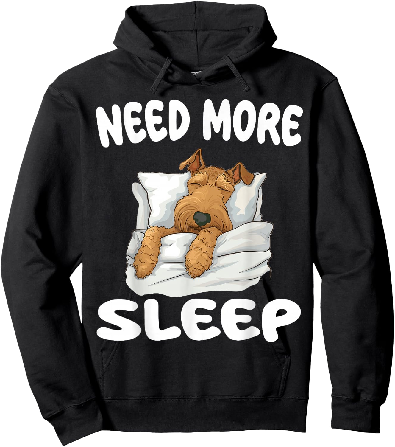 Cute Airedale Terrier Need More Sleep Pajamas Nightgown Hoodie - Hoodie | Black