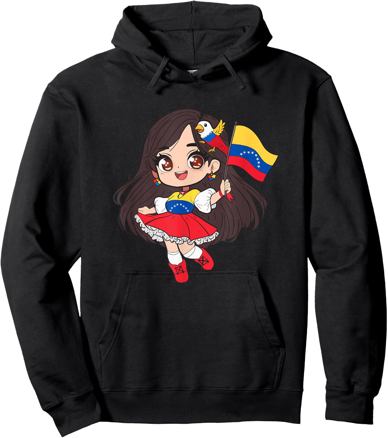 Venezuela Woman Venezuelan Flag Day Hispanic Girl Hoodie - Hoodie | Black
