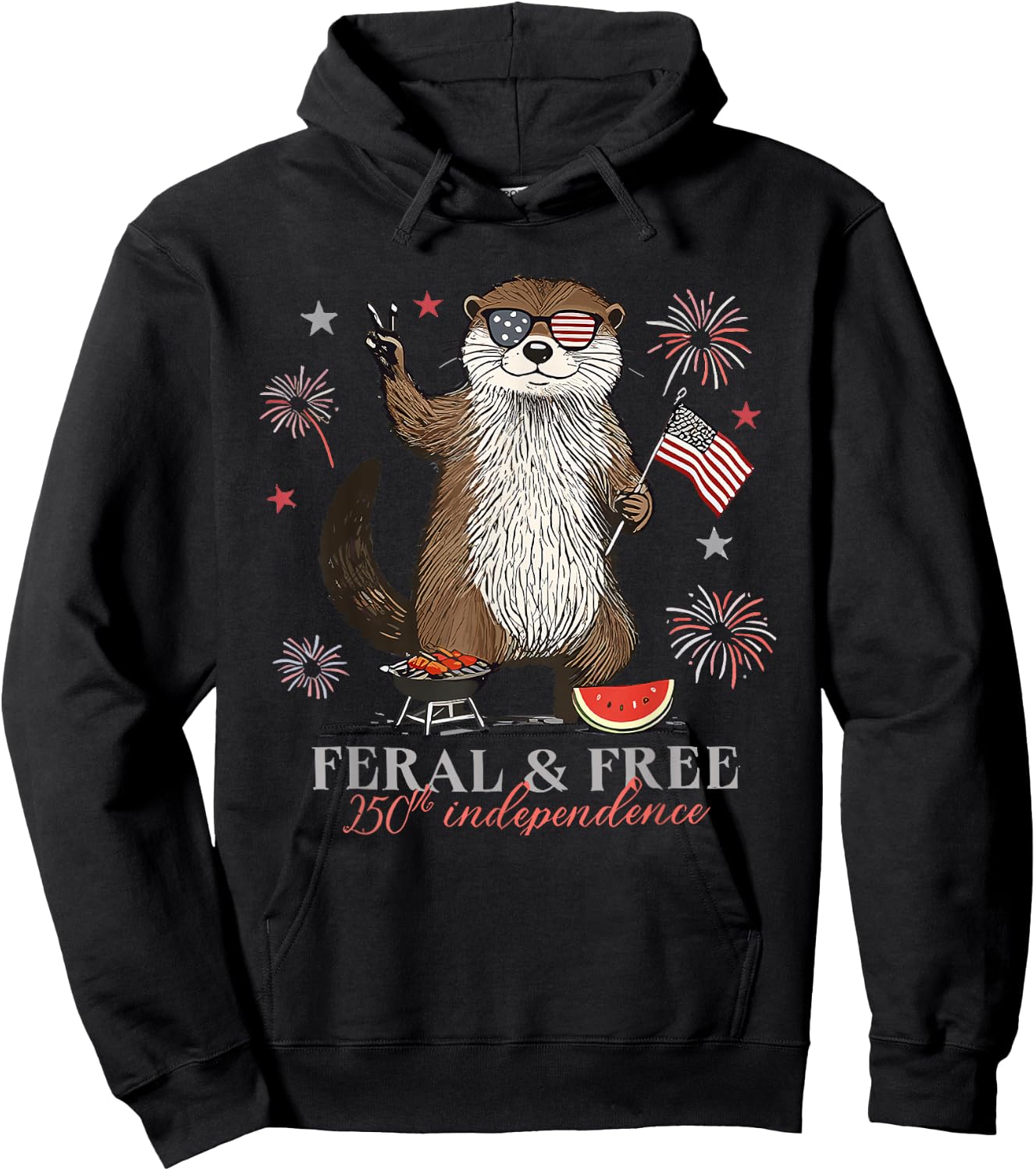 Feral and Free Otter Hoodie - Hoodie | Black