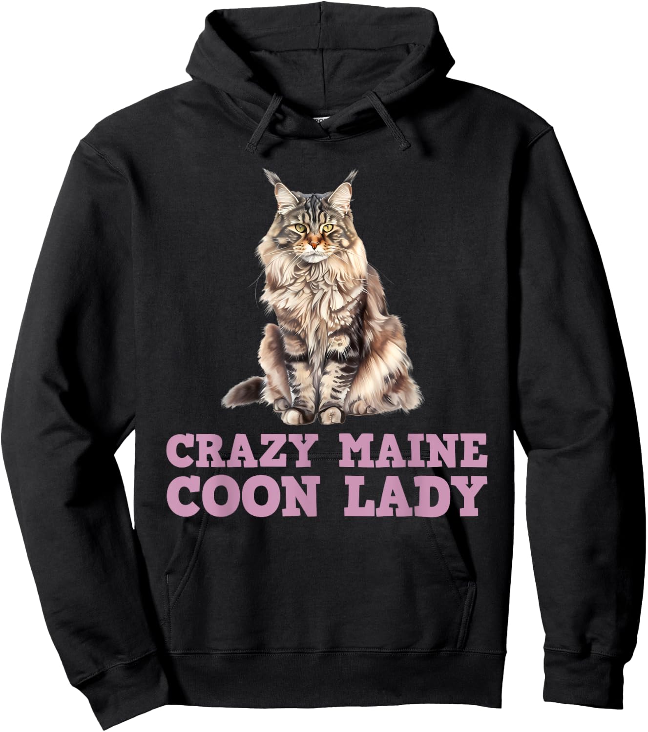 Maine Coon Mama CRAZY MAINE COON LADY Funny Women Hoodie - Hoodie | Black