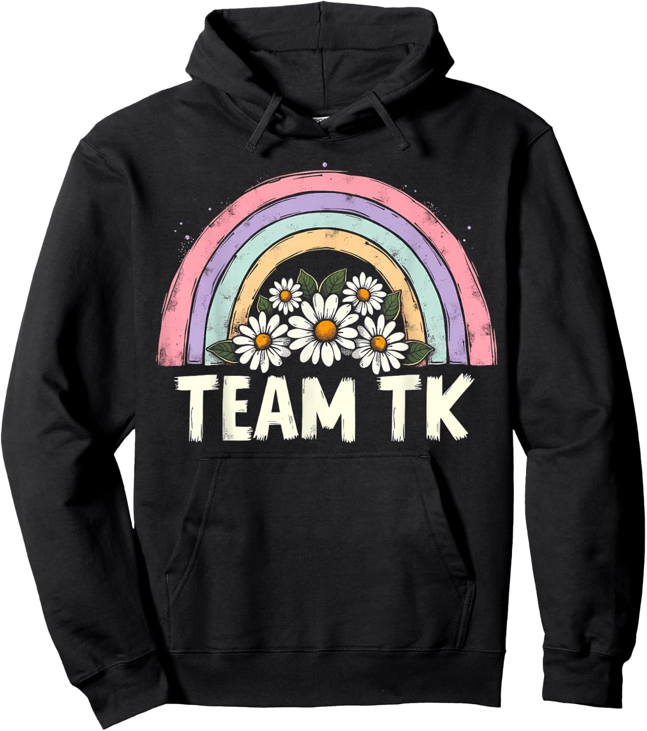 Team TK Retro Teacher Daisy Colorful - TK School Back Design Hoodie - Hoodie | Black