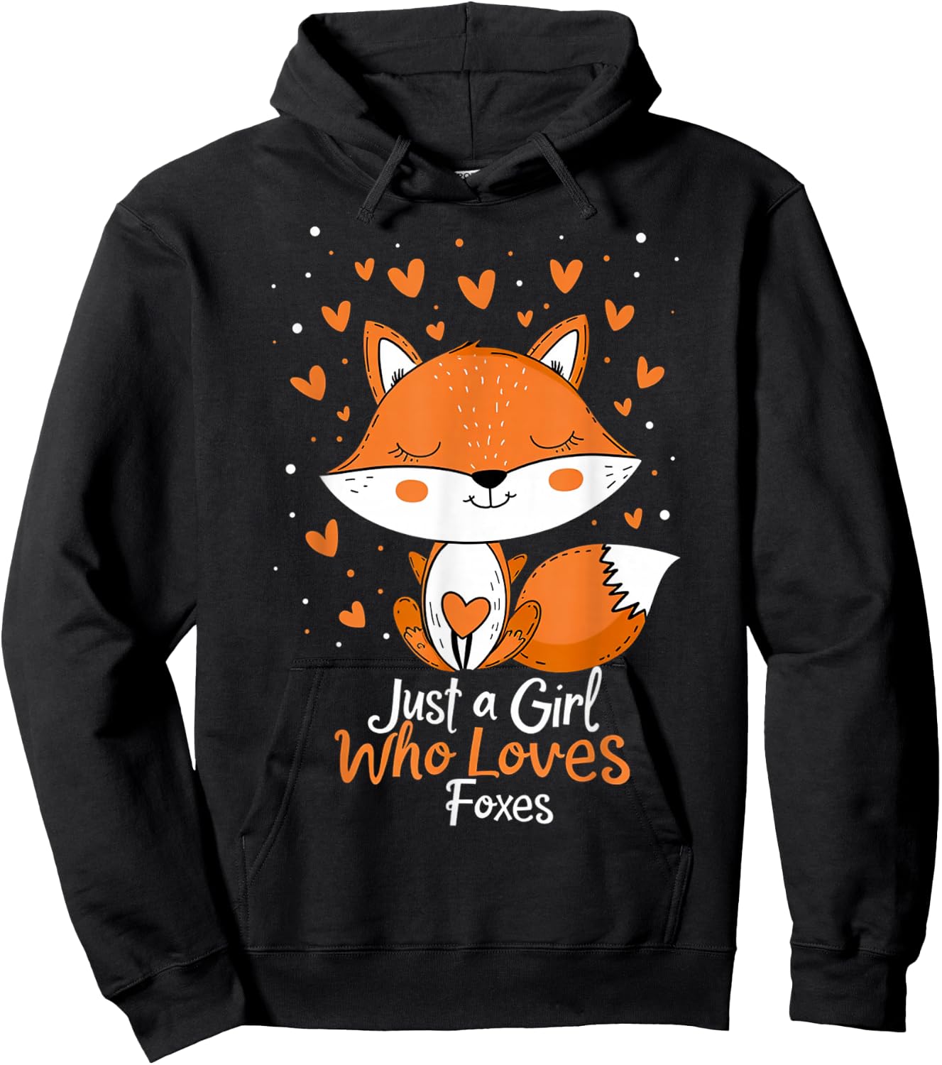 Just a Girl Who Loves Foxes girls women kids Cute Fox Gifts Hoodie - Hoodie | Black