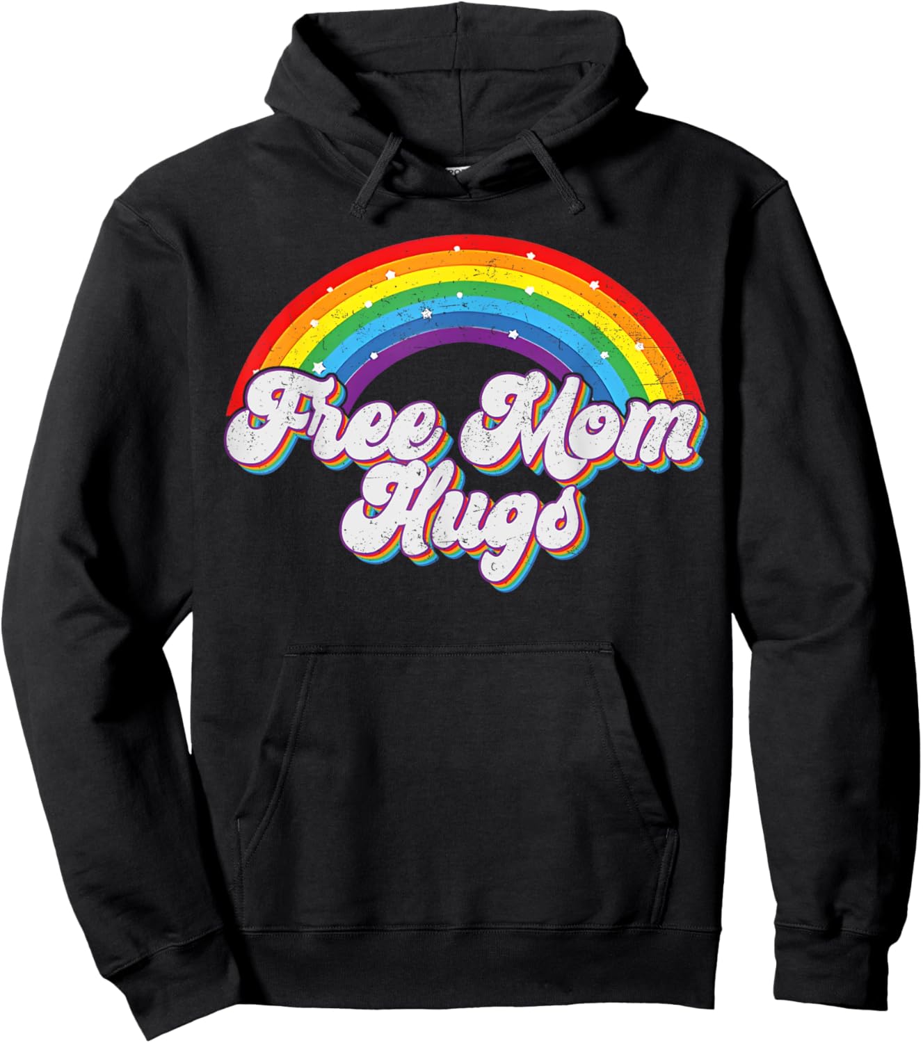 Free Mom Hugs LGBT Pride Rainbow Gay Lesbian Mother Hoodie - Hoodie | Black