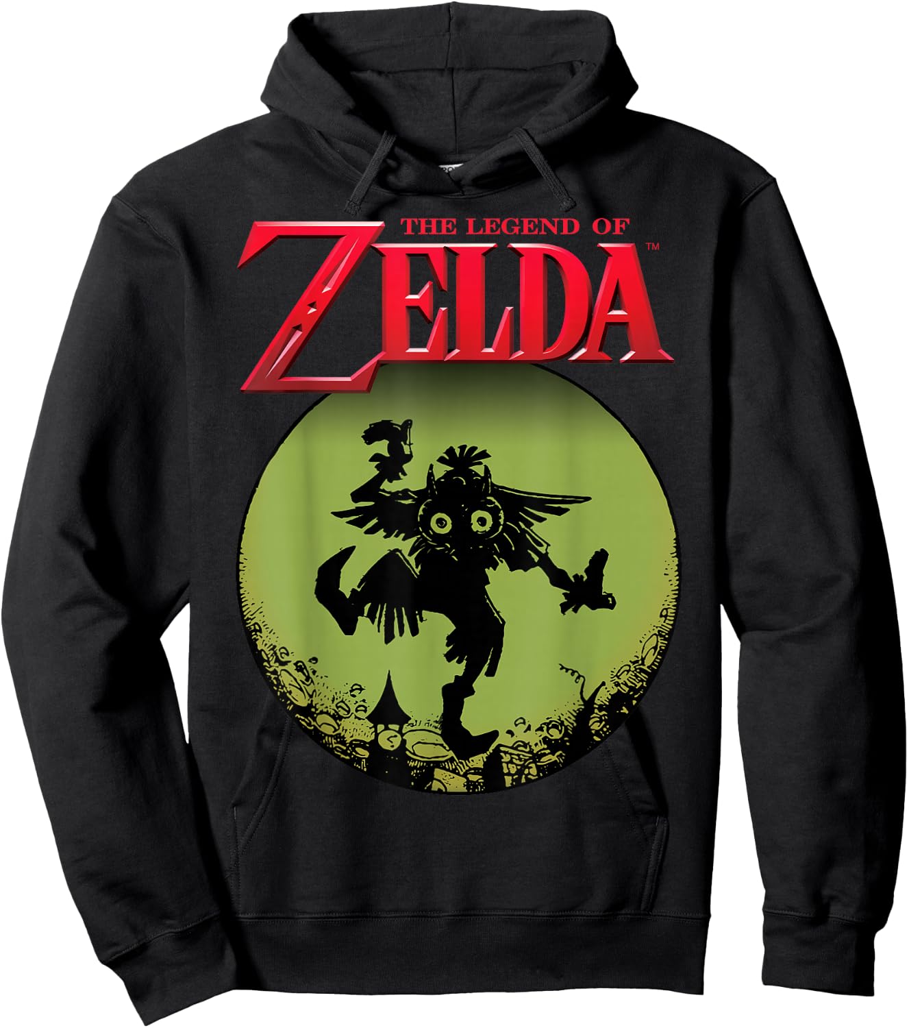 Legend Of Zelda Skull Kid Moon Silhouette Logo Hoodie - Hoodie | Black