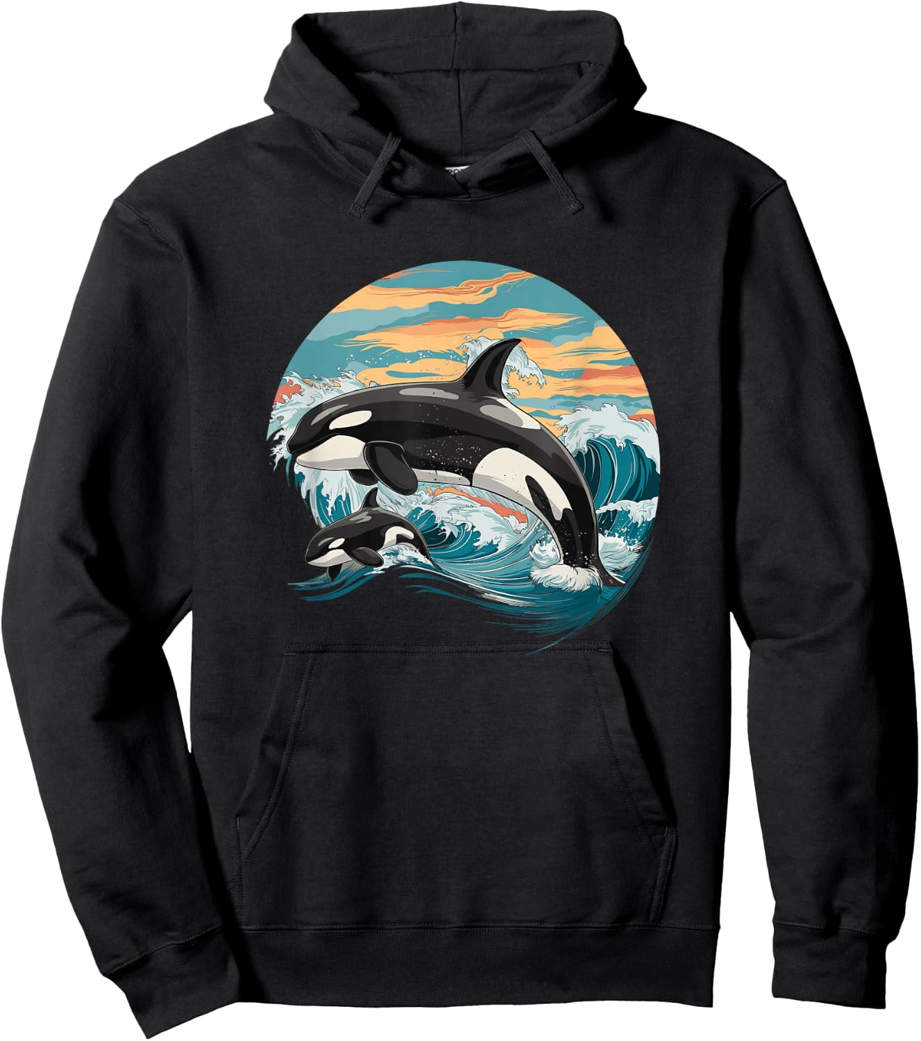 Killer Whale Orca Family Hoodie - Hoodie | Black