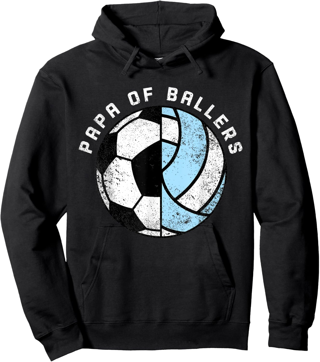 Papa Of Ballers Funny Soccer Volleyball Papa Hoodie - Hoodie | Black