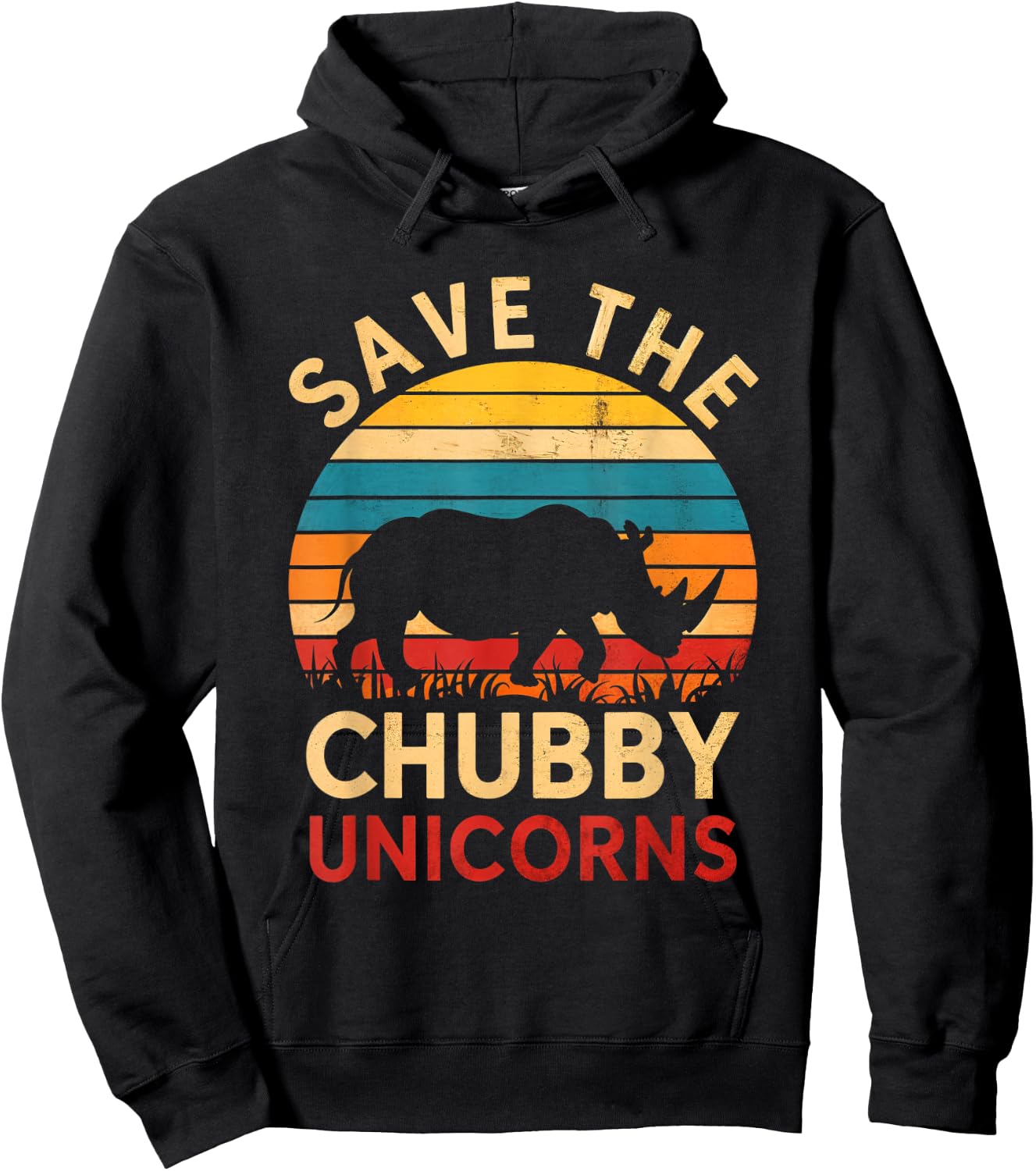 Save The Chubby Unicorns Rhino Animal Rights Conservation Hoodie - Hoodie | Black