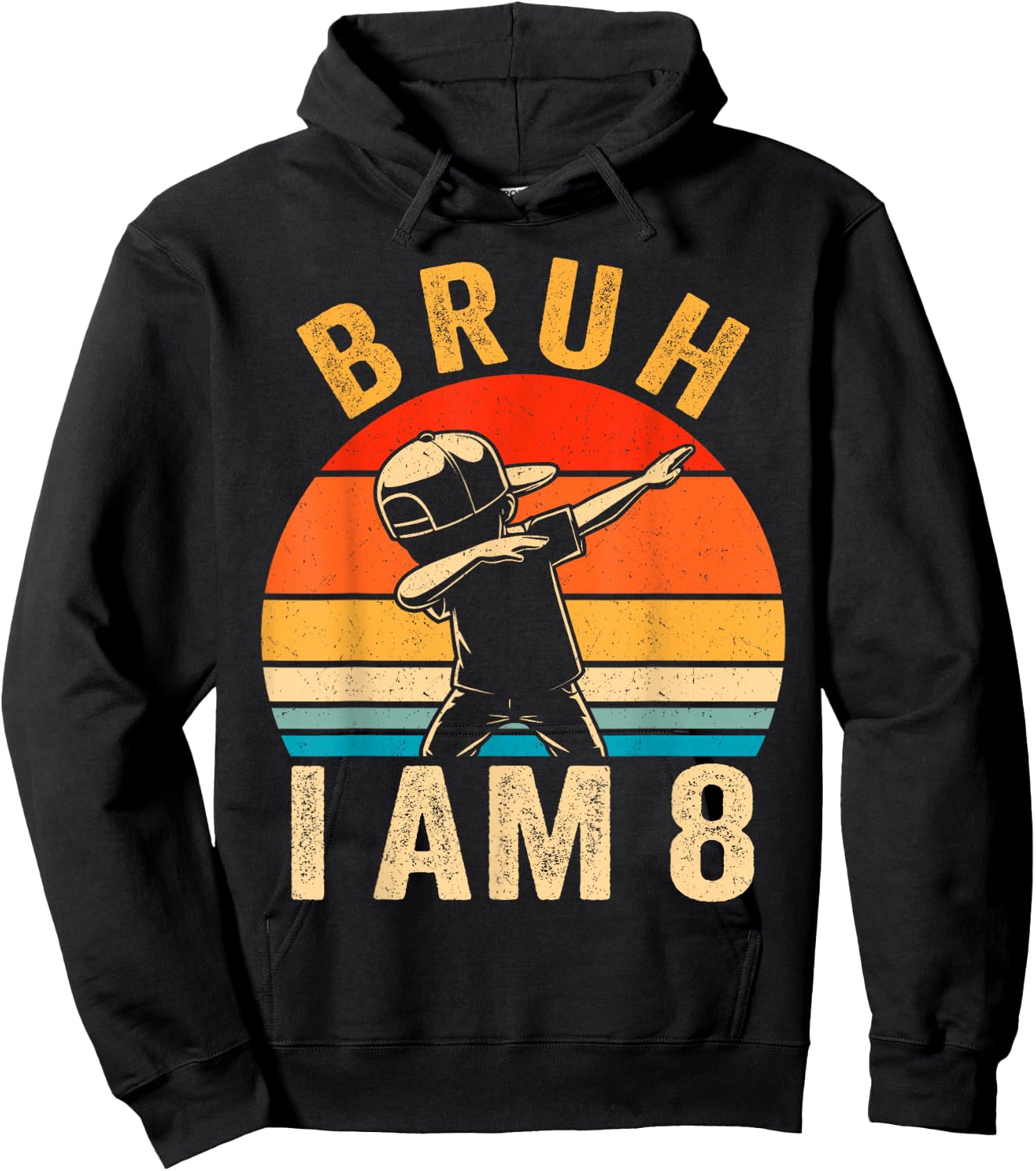 Bruh It's My 8th Birthday Dabbing I'm 8 Year Old Birthday Hoodie - Hoodie | Black