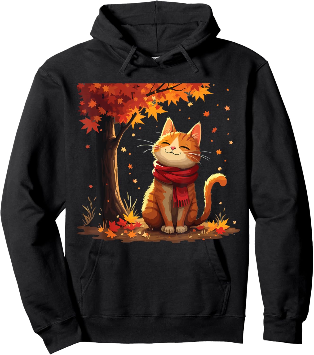 It's Fall Y'all Cat Leaf Fall Tree Hello Autumn Thanksgiving Hoodie - Hoodie | Black