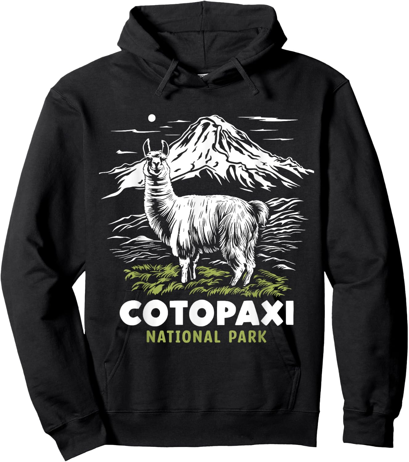 Cotopaxi National Park Ecuador Souvenir Alpaca Llama Hike Hoodie - Hoodie | Black