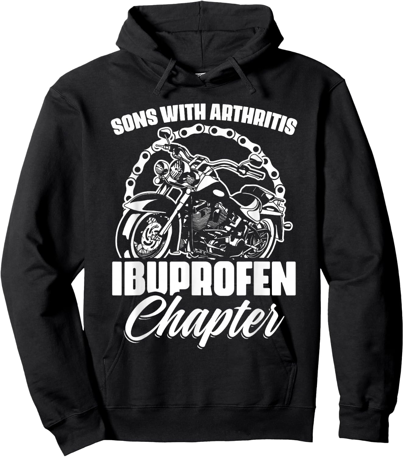 Sons With Arthritis Ibuprofen Chapter Grandpa Motocyclist Hoodie - Hoodie | Black