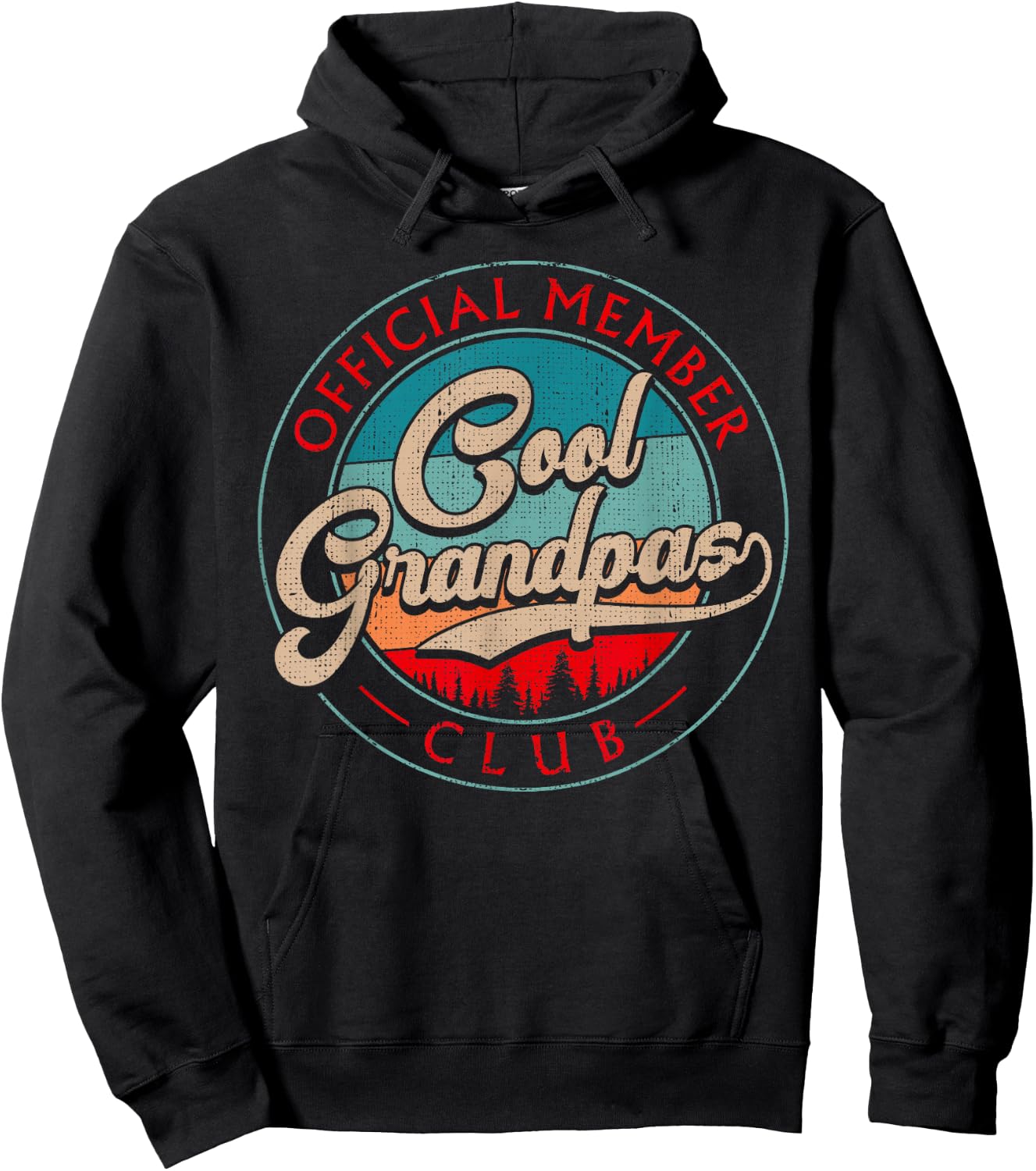 Grandpa Vintage Cool Grandpas Club Official Member Funny Hoodie - Hoodie | Black