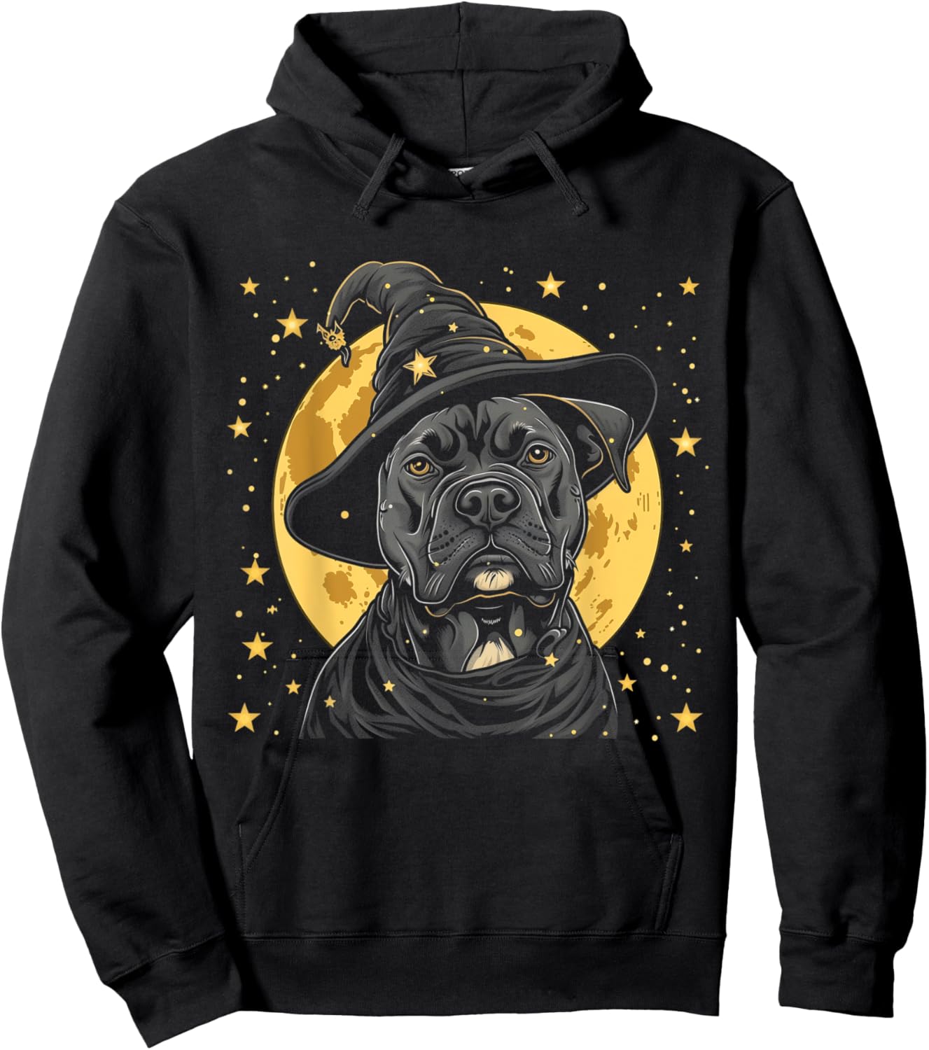 Pitbull Halloween Dog Wizard Hat Funny Cute Witch Costume Hoodie - Hoodie | Black