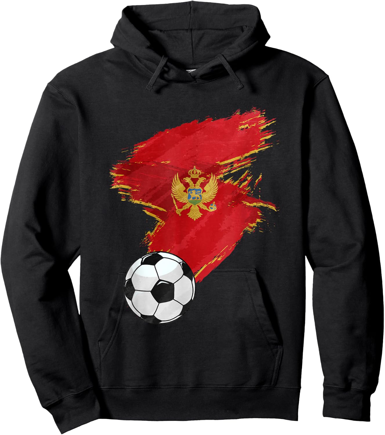 Montenegro Soccer Football Flag Hoodie - Hoodie | Black