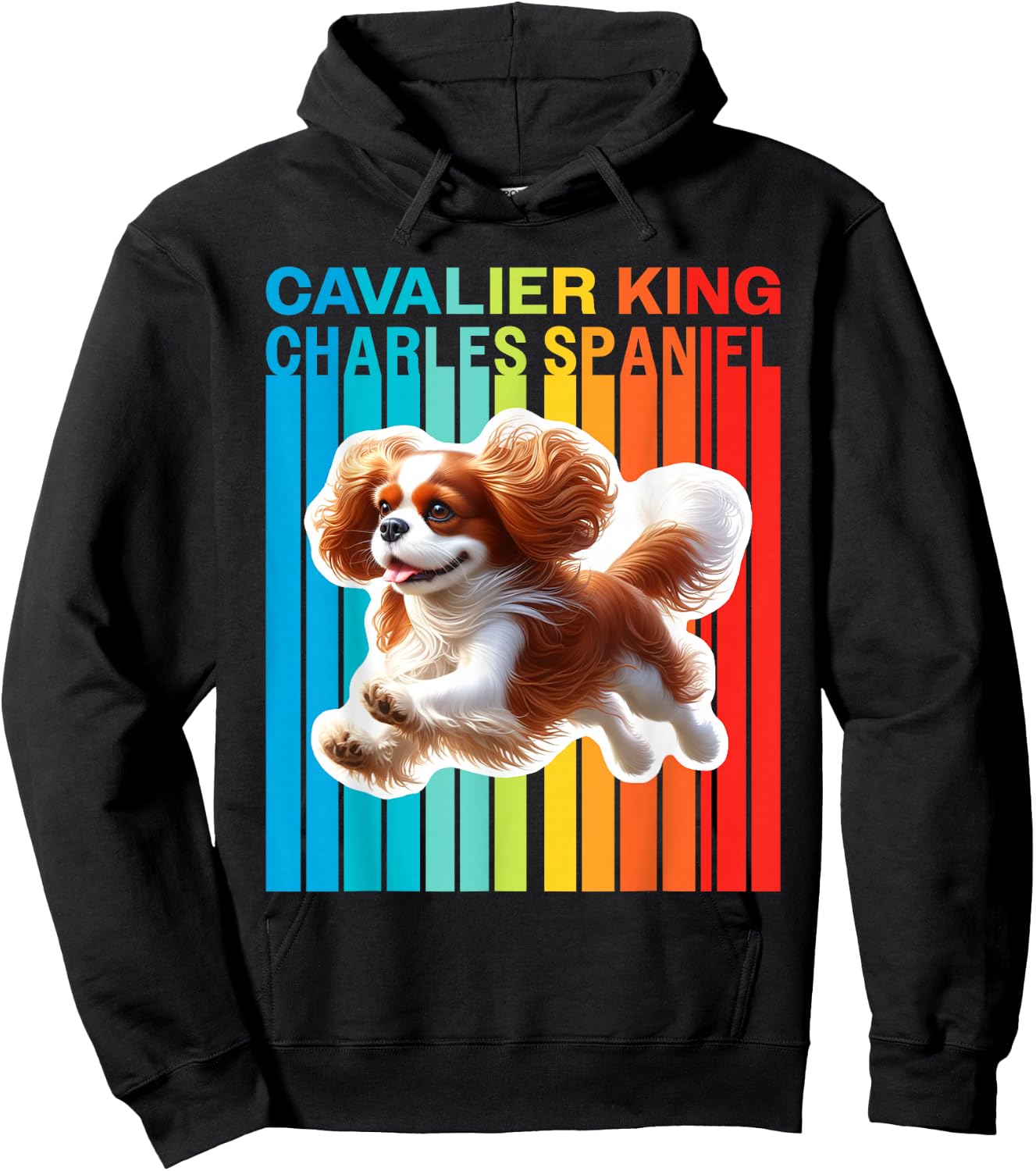 Colorful Cavalier King Charles Spaniel Hoodie - Hoodie | Black
