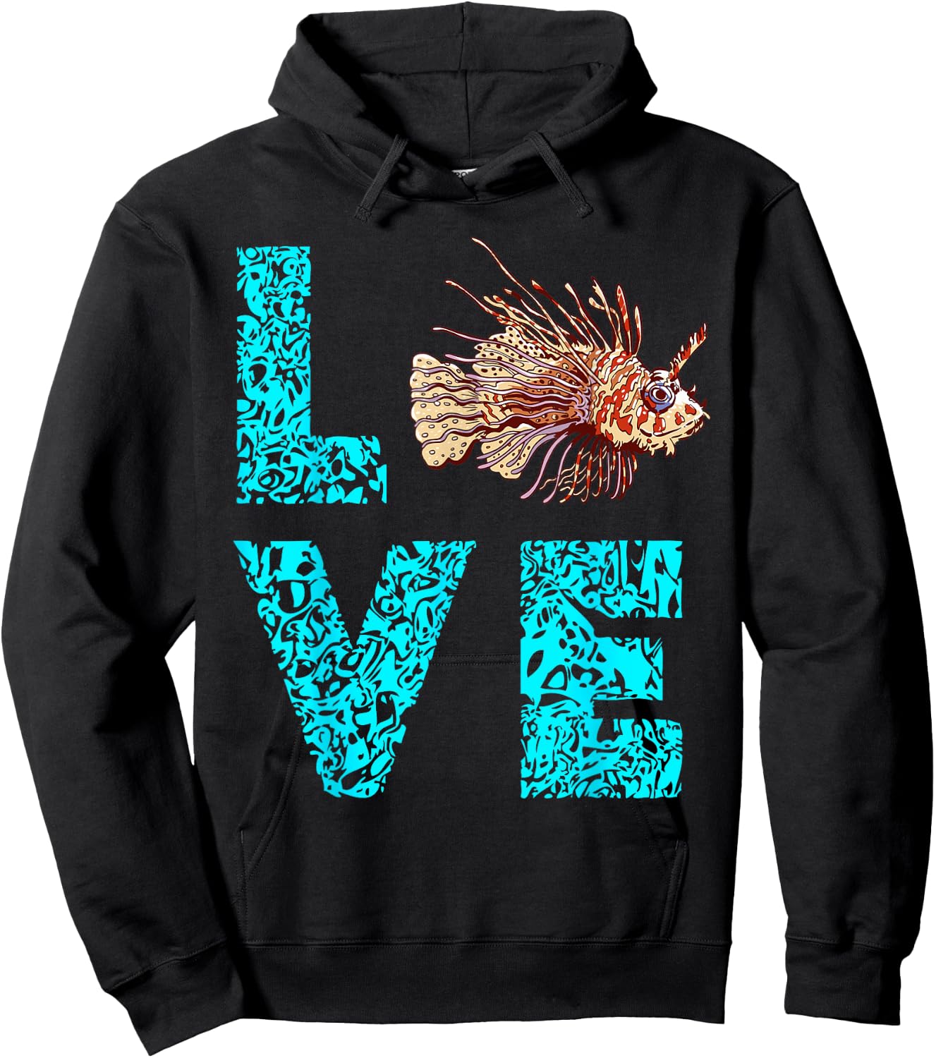 Lionfish Love Funny Lion Fish Lover Sea Rock Diver Fishing Hoodie - Hoodie | Black