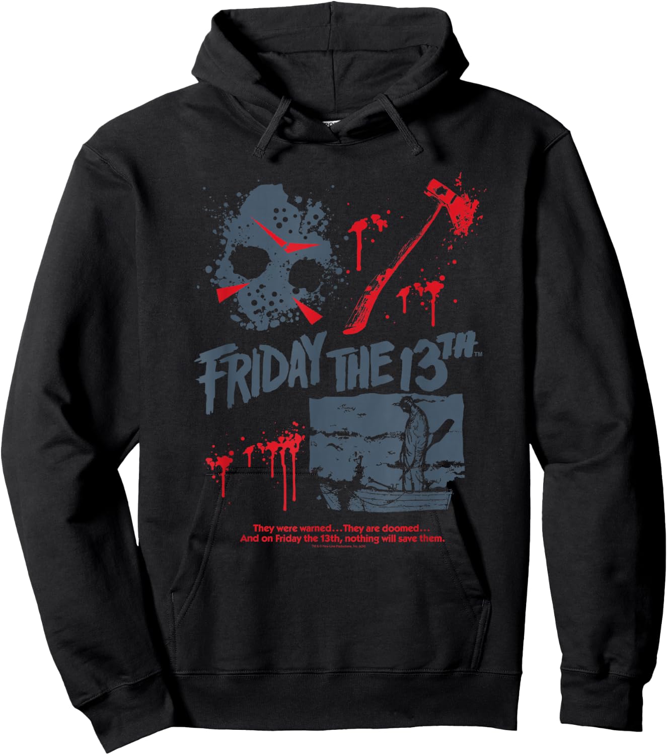 Friday The 13th Jason Mask Bloody Weapon Hoodie - Hoodie | Black