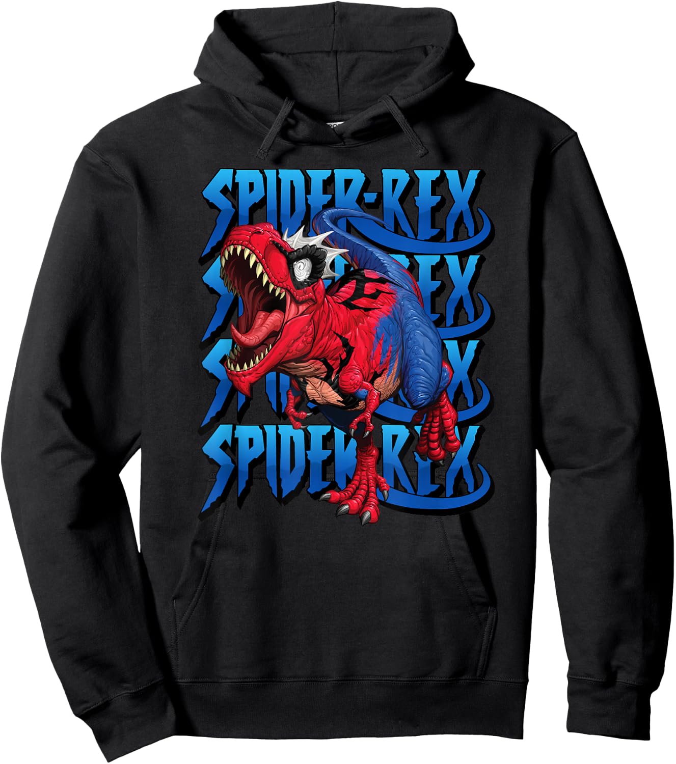 Marvel Spider-Rex Dinosaur Run Logo Stack Hoodie - Hoodie | Black