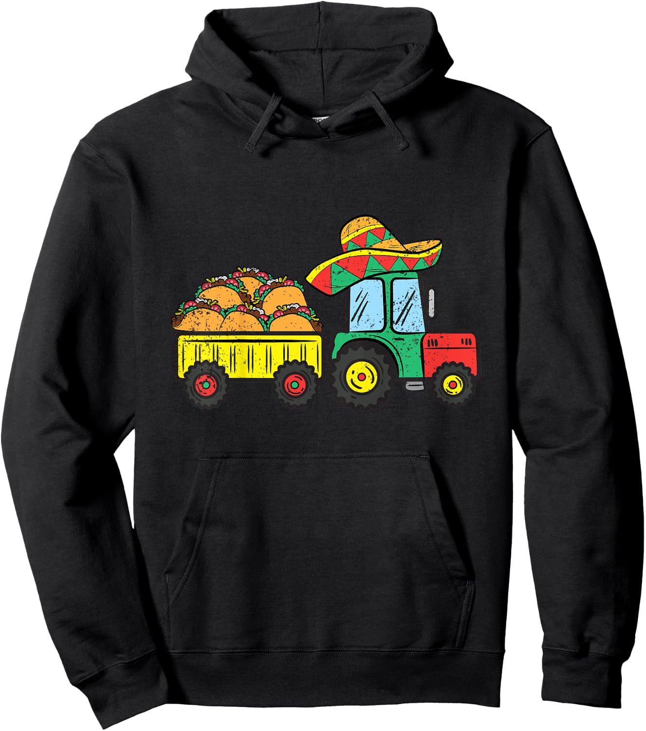 Kids Taco Tractor Cinco De Mayo Mexican Food Fiesta Toddler Boys Hoodie - Hoodie | Black