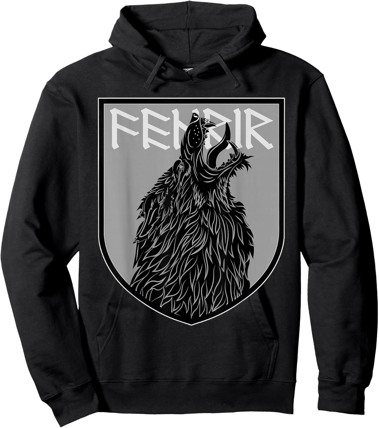 Fenrir Shirt Norse Wolf Shirt Ragnarok Wolf Hoodie - Hoodie | Black