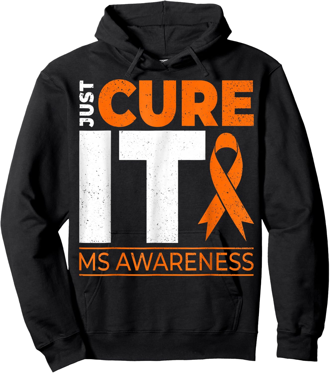 Just Cures It MS Multiple Sclerosis Awareness Ribbon Hoodie - Hoodie | Black