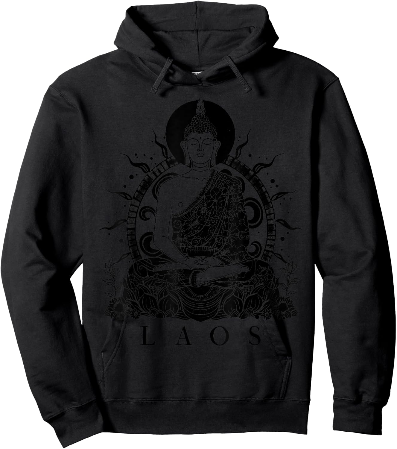 We Love Laos - Buddha Co. Laos Buddha Vintage Buddhist Souvenir Hoodie - Hoodie | Black