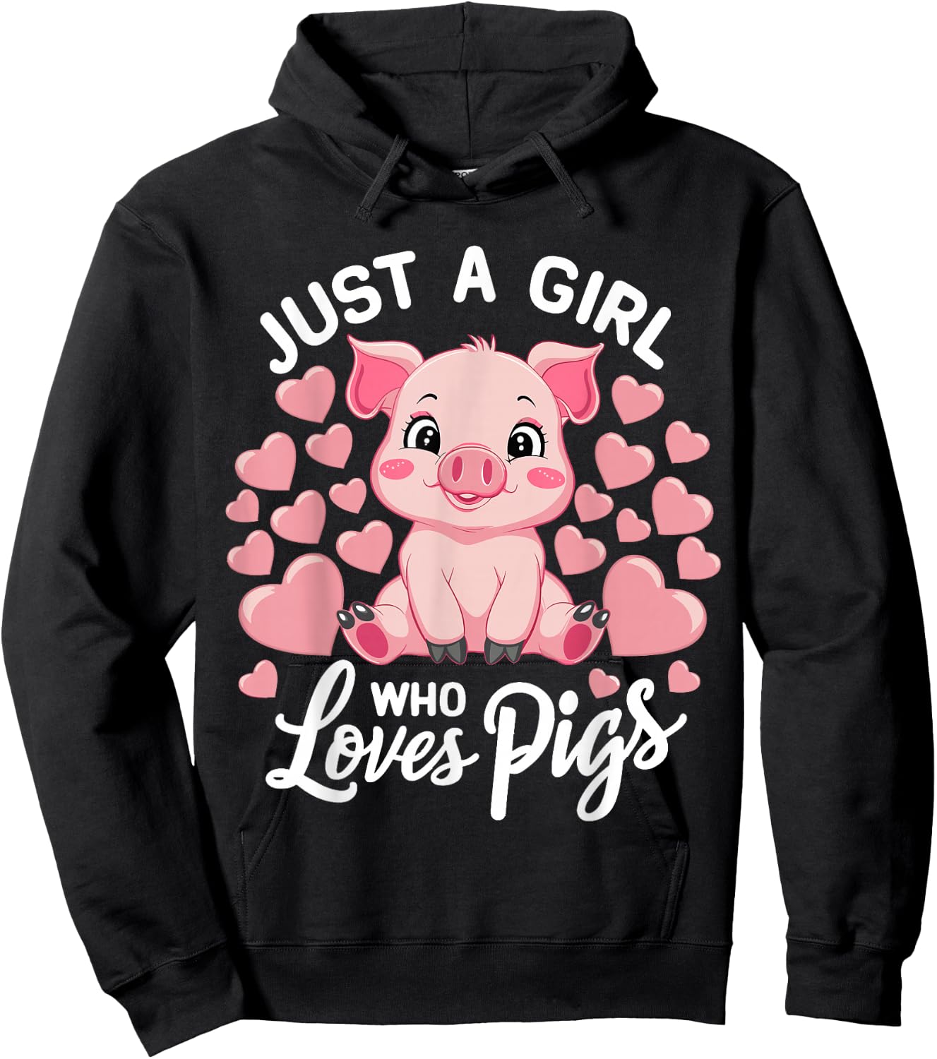 Just A Girl Who Loves Pigs Hoodie - Hoodie | Black