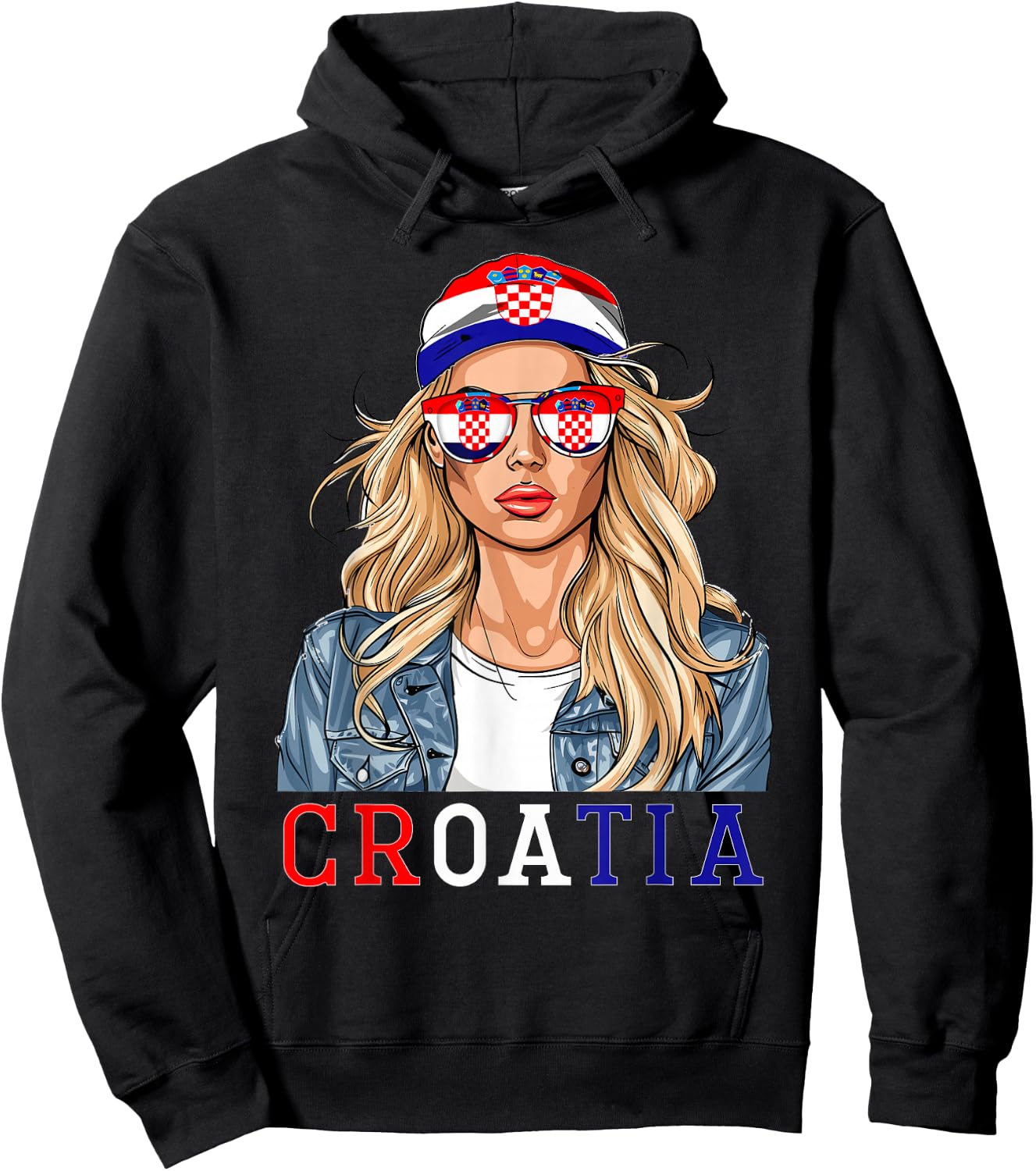 Croatian Flag Souvenirs Woman Dress Products Croatia Hoodie - Hoodie | Black