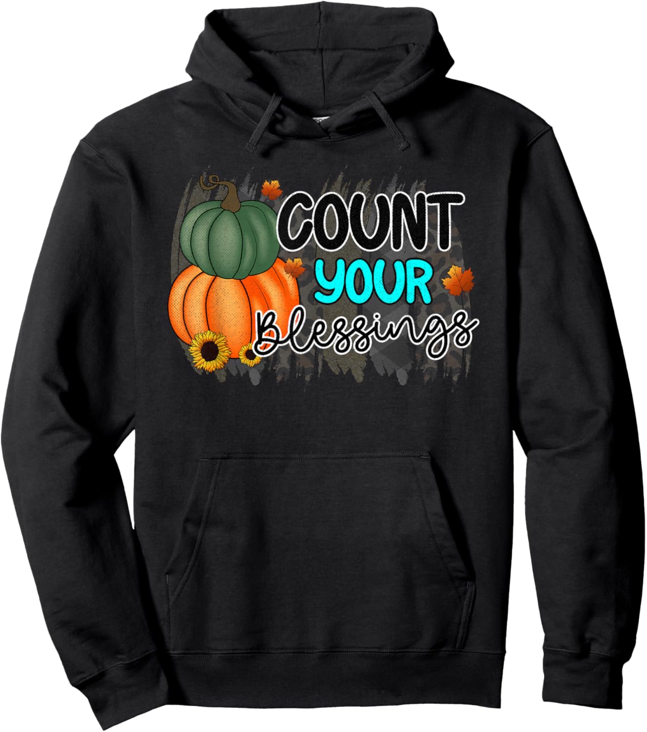 Count Your Blessings Cute Thanksgiving Hoodie - Hoodie | Black