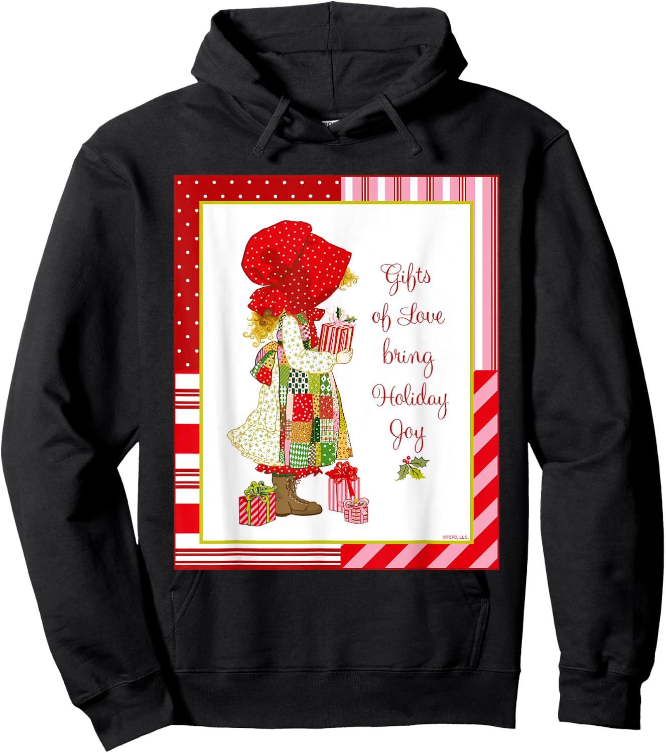 Holly Hobbie Classic Christmas Gifts Love Bring Holiday Joy Hoodie - Hoodie | Black