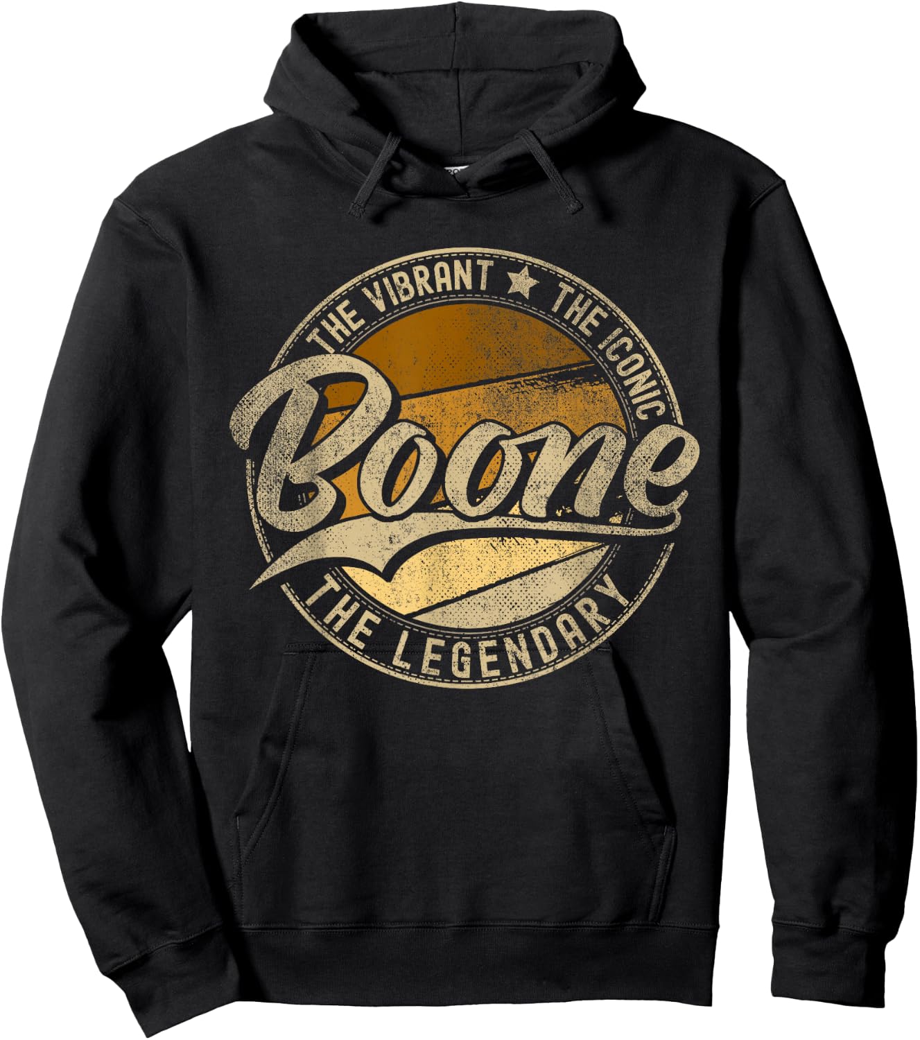 Boone IA | Iowa | Vintage Distressed Hoodie - Hoodie | Black