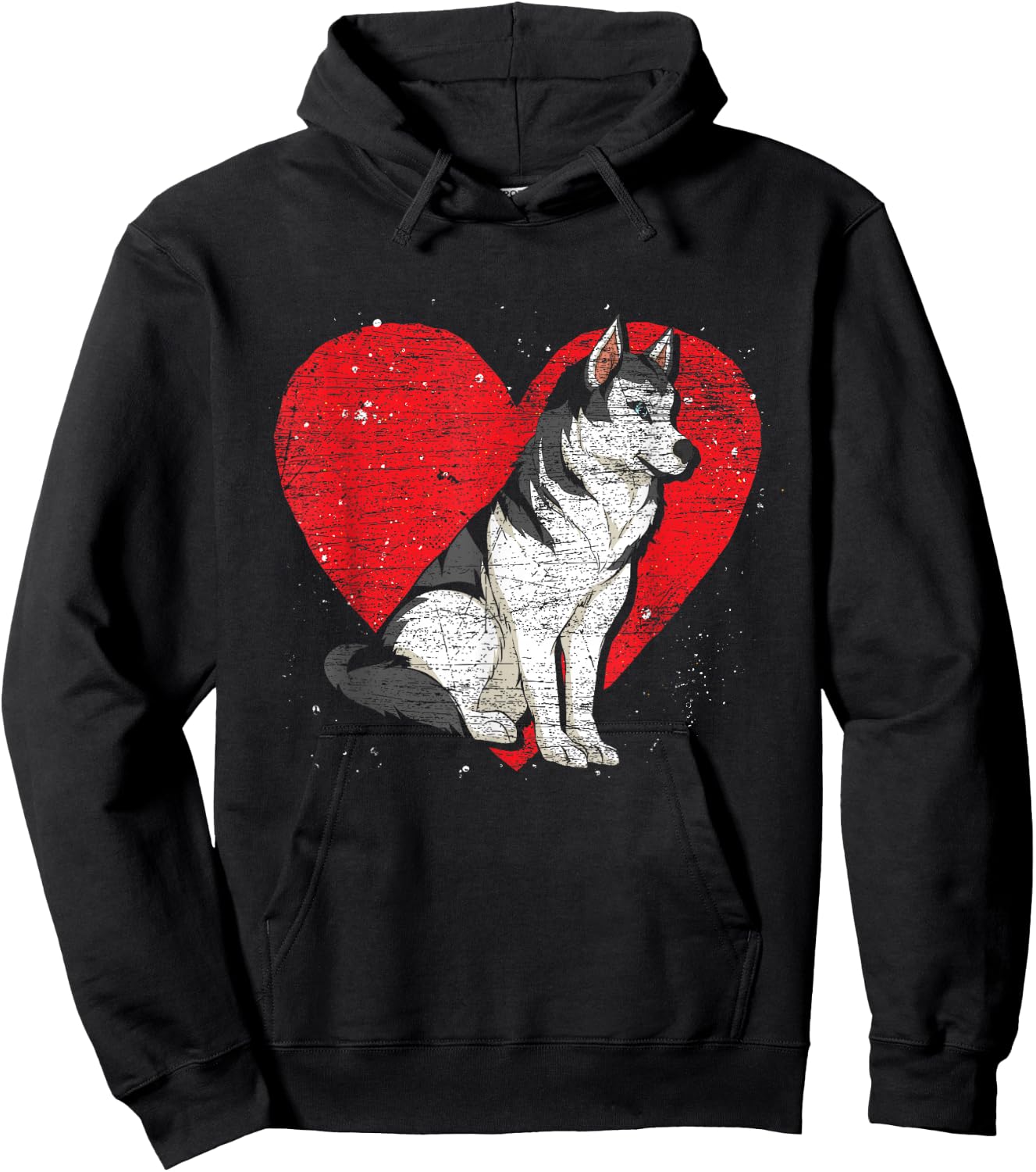 Animal Dog Lover Heart Pet Siberian Husky Hoodie - Hoodie | Black