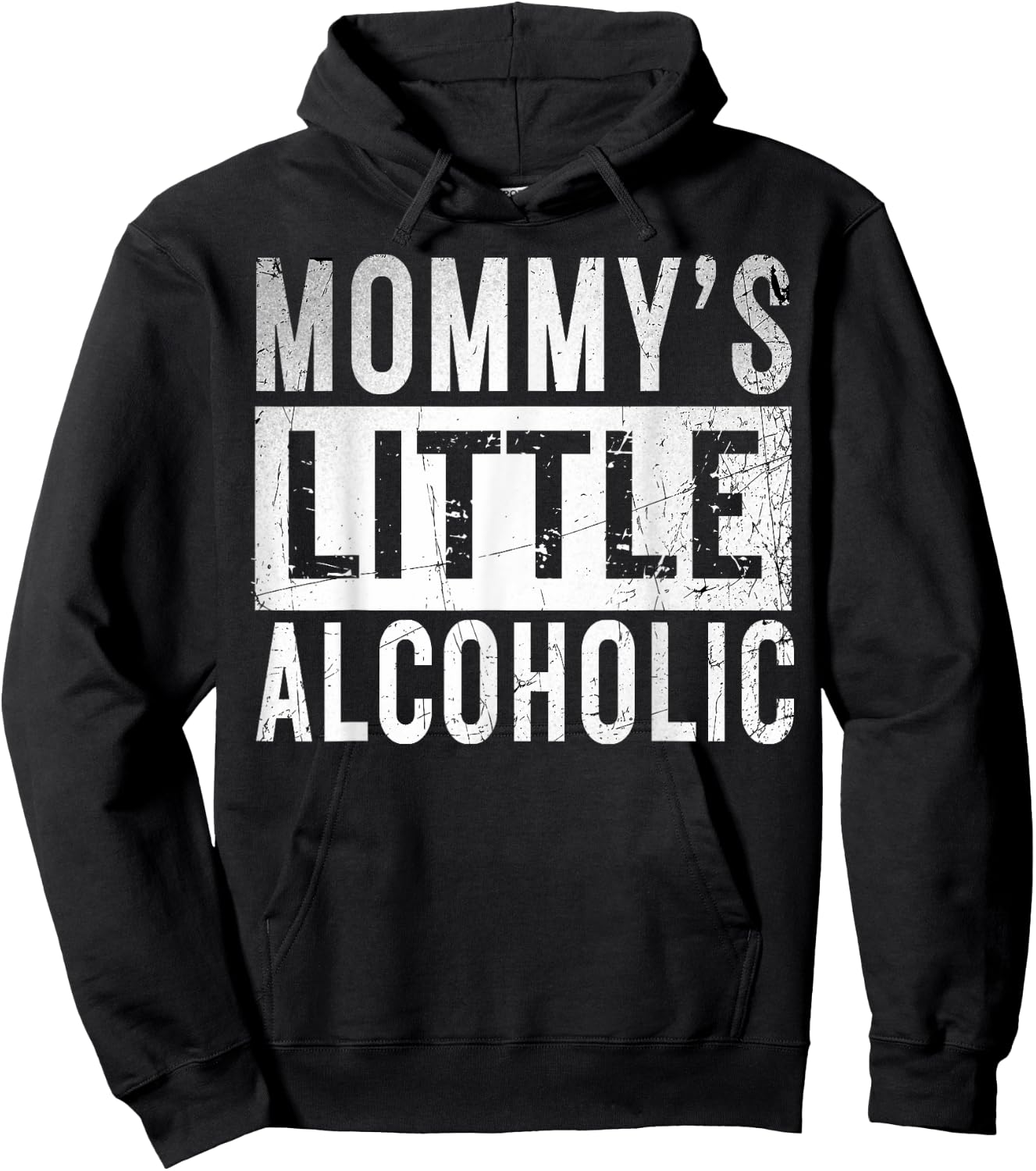 Mommy's little alcoholic Funny edgy Alcoholism Mom Humor Hoodie - Hoodie | Black
